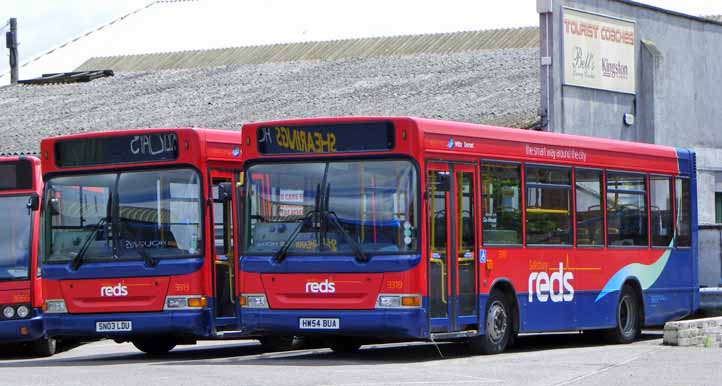 Salisbury red Dart MPD Transbus 3319 & Alexander Dennis 3313